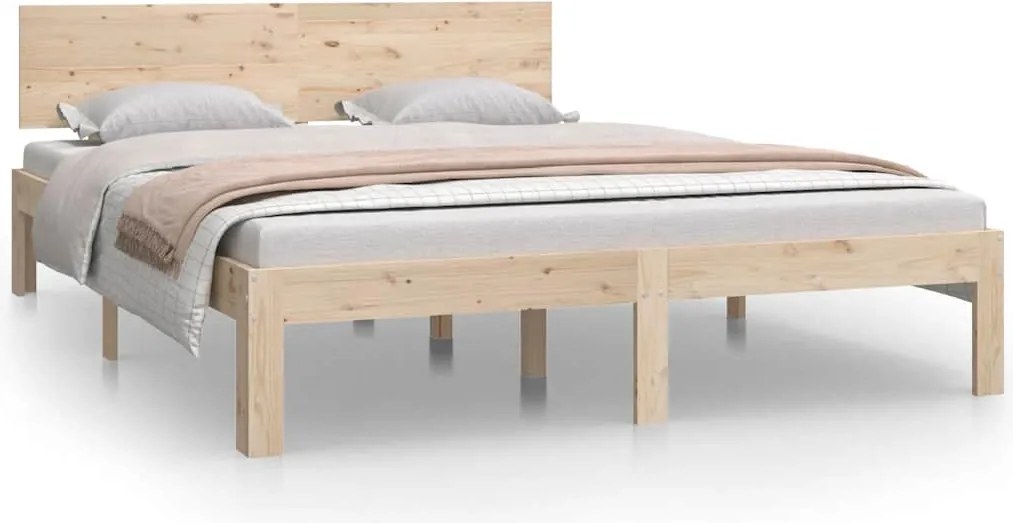 vidaXL tömör fenyőfa ágykeret 140 x 200 cm