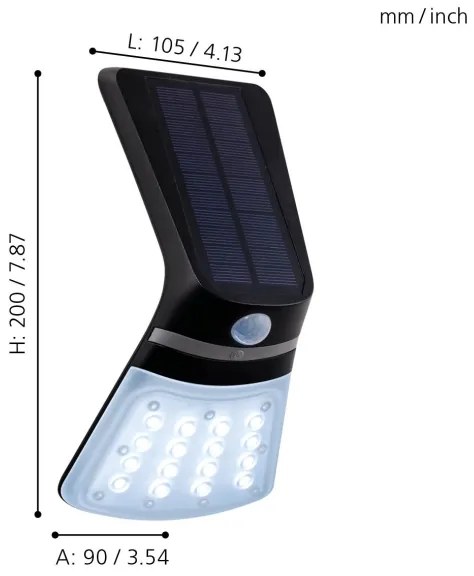 Eglo 98758 - LED napelemes lámpa érzékelővel LAMOZZO LED/2W/3,7V 1200 mAh IP44