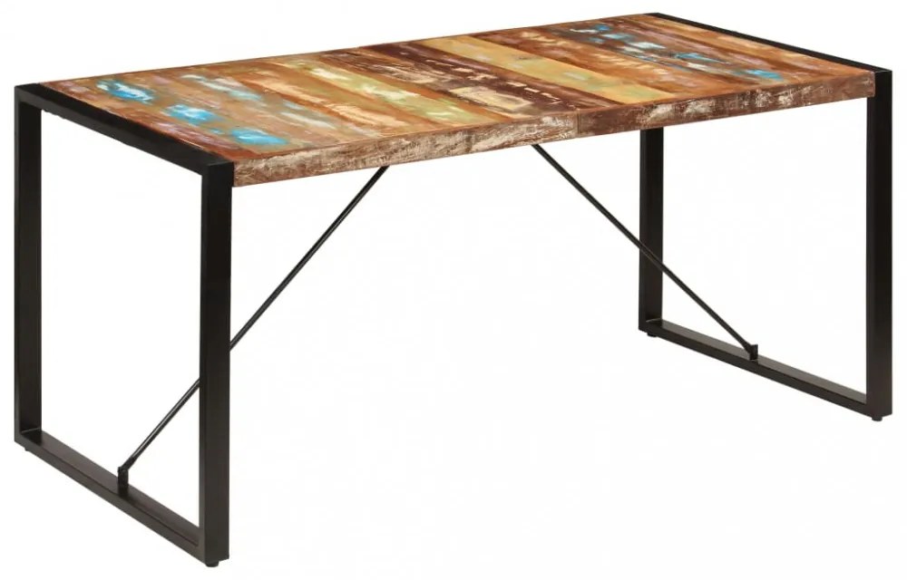 tömör újrahasznosított fa étkezőasztal 160 x 80 x 75 cm