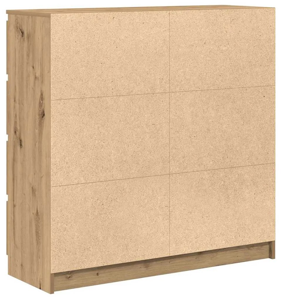 kézműves tölgy színű szerelt fa tálalószekrény 100x35x99 cm