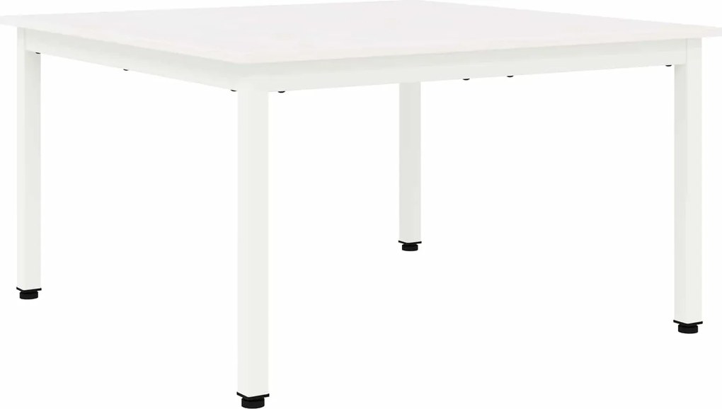 vidaXL Dohányzóasztal Fehér 80 x 80 x 45 cm Tömör fenyőfa