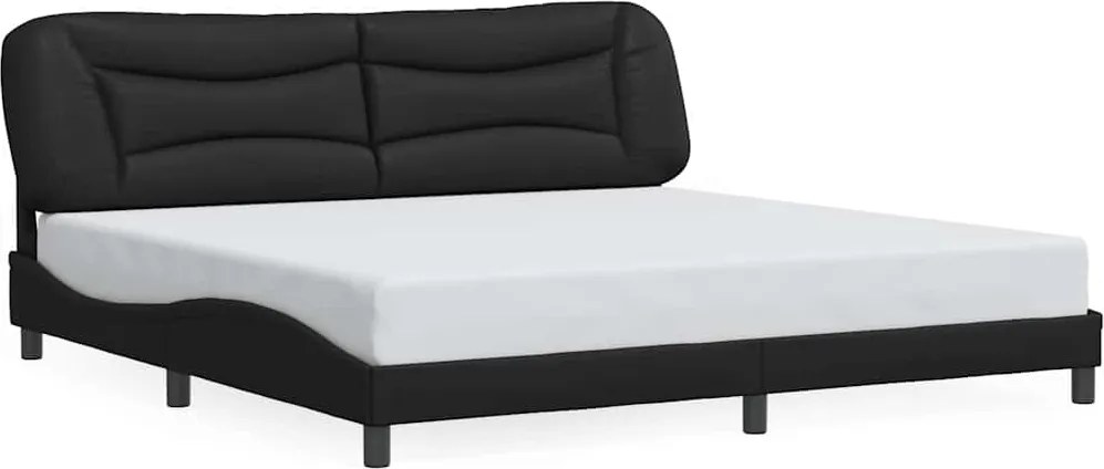 vidaXL fekete műbőr ágykeret matrac nélkül Hvar 200x200 cm