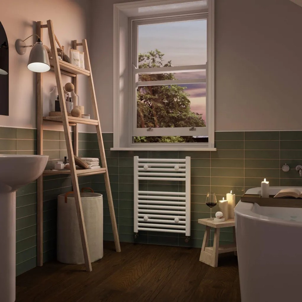 Törölközőszárító radiátor - Viva Platinum Therm - EGYENES - fehér - 400 x 800 mm