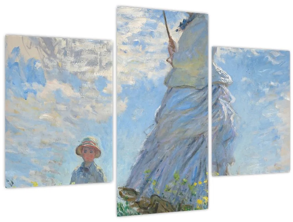 Kép - Claude Monet, Woman with a Parasol - Madame Monet and Her Son, reprodukciók (90x60 cm)