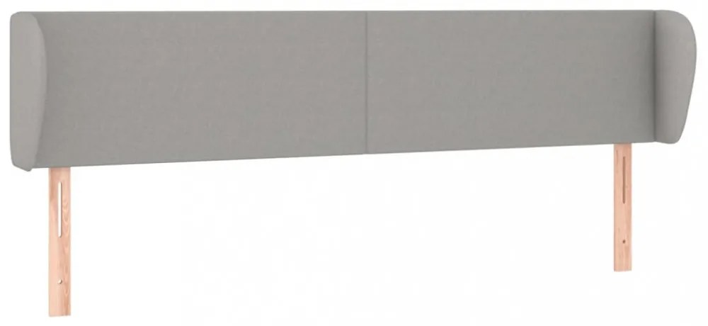 világosszürke szövet fejtámla szárnyakkal 203x23x78/88 cm