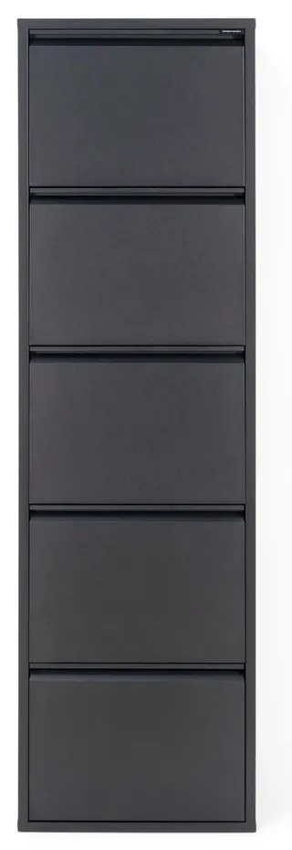 Fekete fém billenő ajtós cipőtartó 50x169x15 cm Billy – Spinder Design