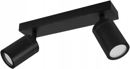 Fürdőszobai Fali Lámpa 2xGU10 Tükör Felett Fekete Állítható Spot IP44