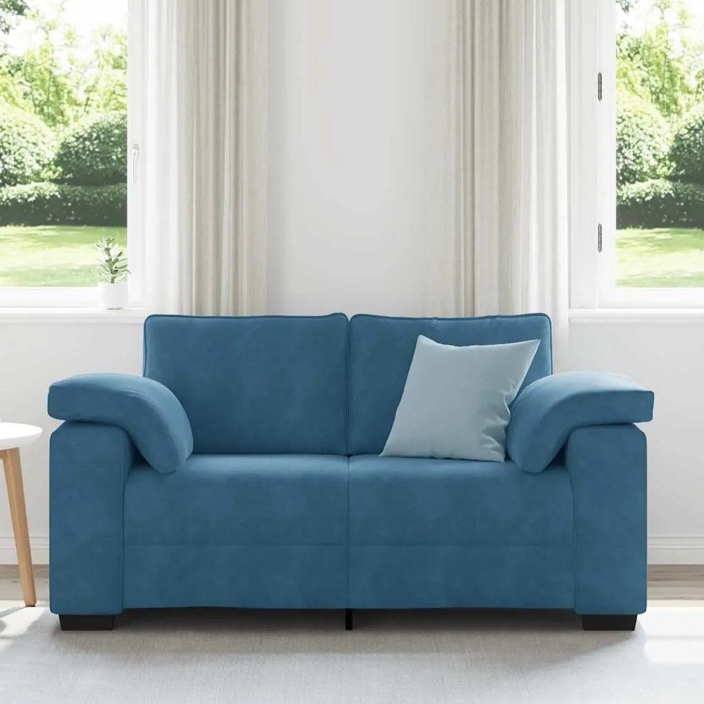 vidaXL kék bársony loveseat kanapé 120 cm
