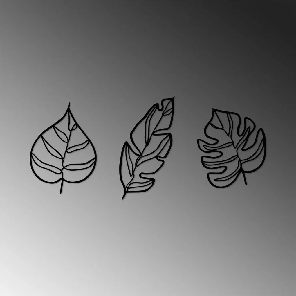 Leaves fém fali dekoráció, 17×33 cm