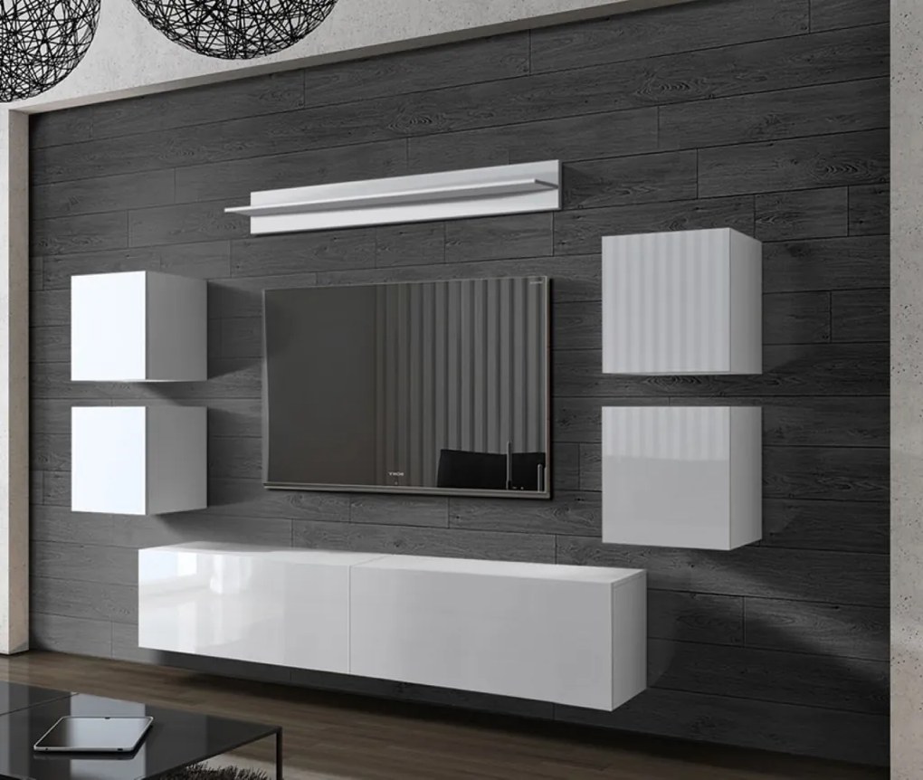 Prince Concept 41 nappali bútor szett magasfényű fehér (240CM)