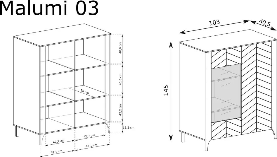 Aldabra Malumi MM-3 vitrin, fekete