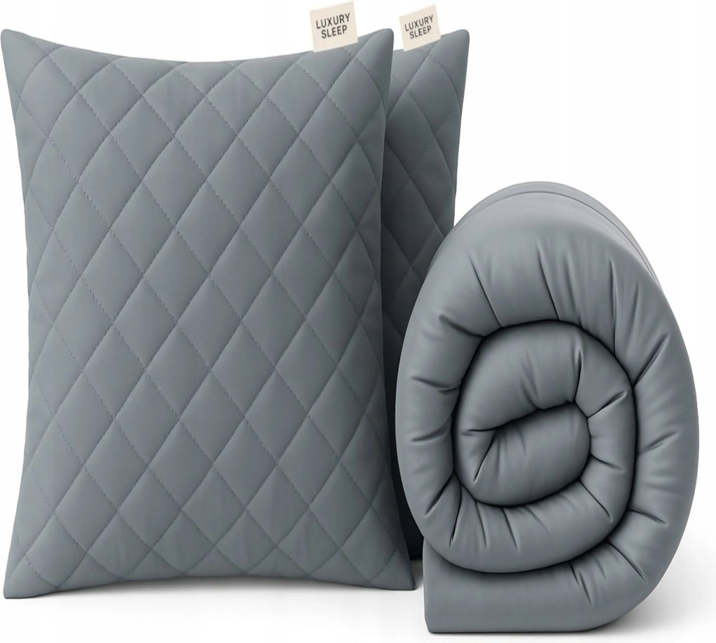 Téli szett: Meleg szürke paplan 160x200 2 db párna 70x80 Ősz-Tél