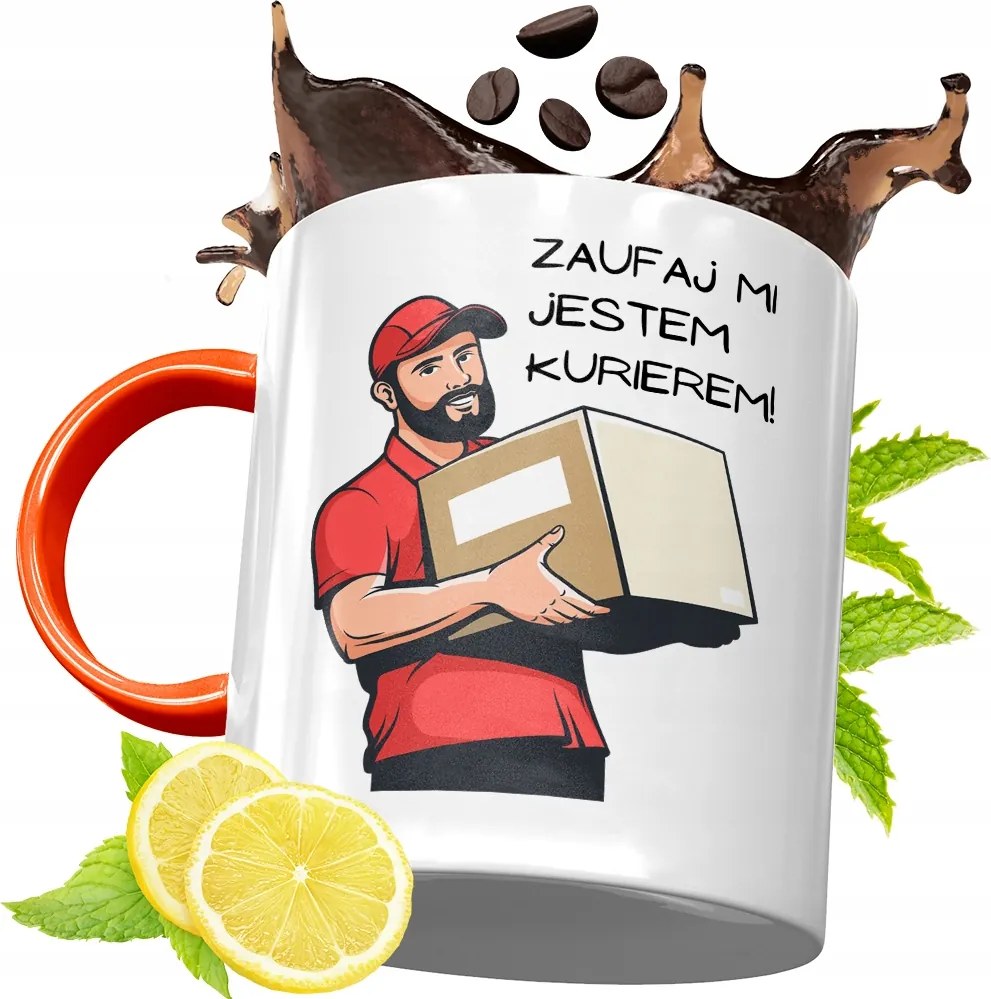 Narancssárga Bögre Futárnak Születésnapi Ajándék fényképes nyomtatással