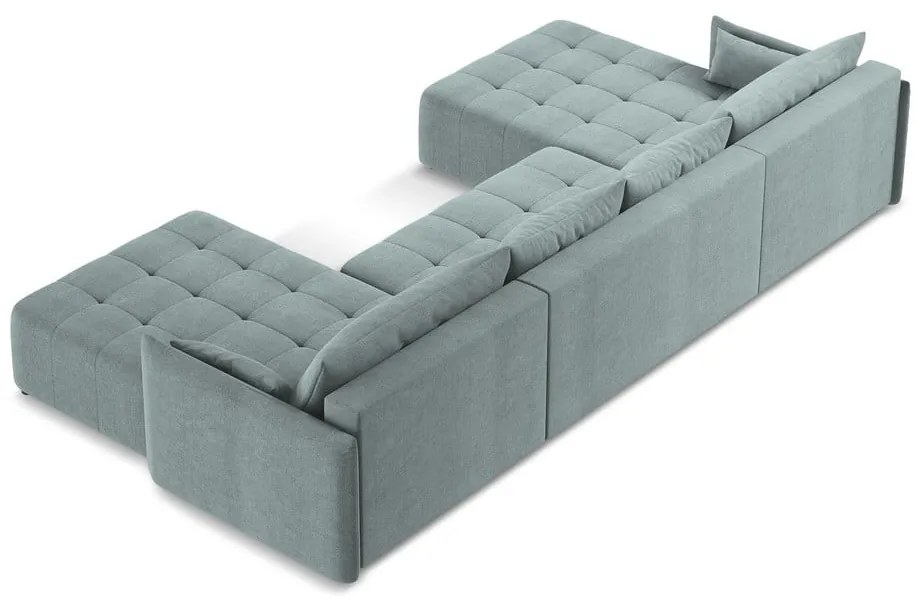 Kék kinyitható-tárolóhelyes (U alakú) sarokkanapé Moku – Makamii