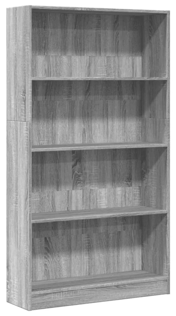 szürke sonoma színű szerelt fa könyvespolc 80 x 24 x 143 cm