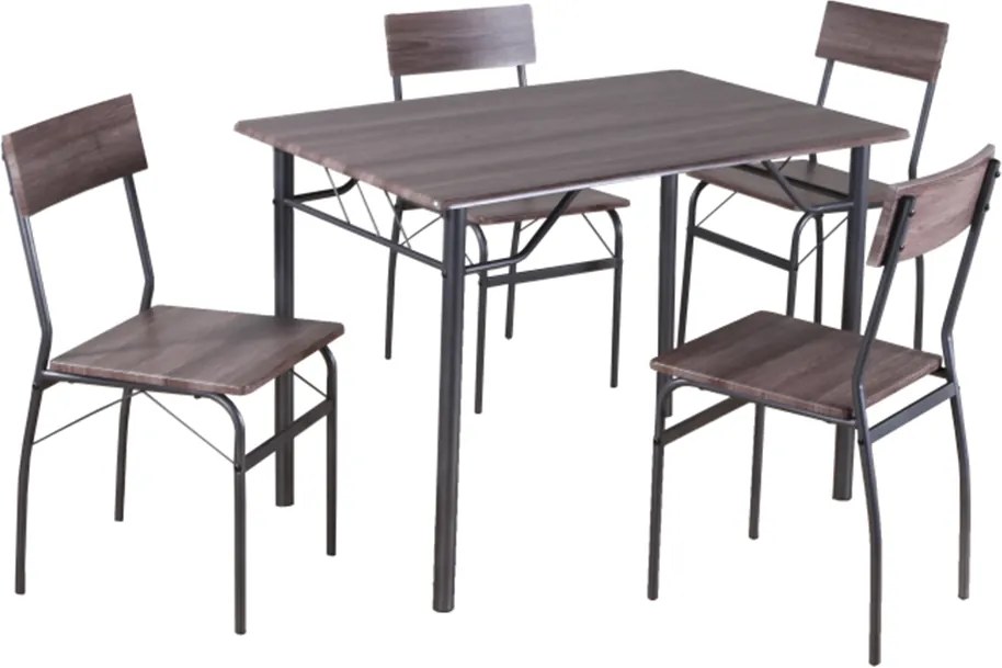 Étkezőgarnitúra, barna/fekete, GIROL SET 1+4