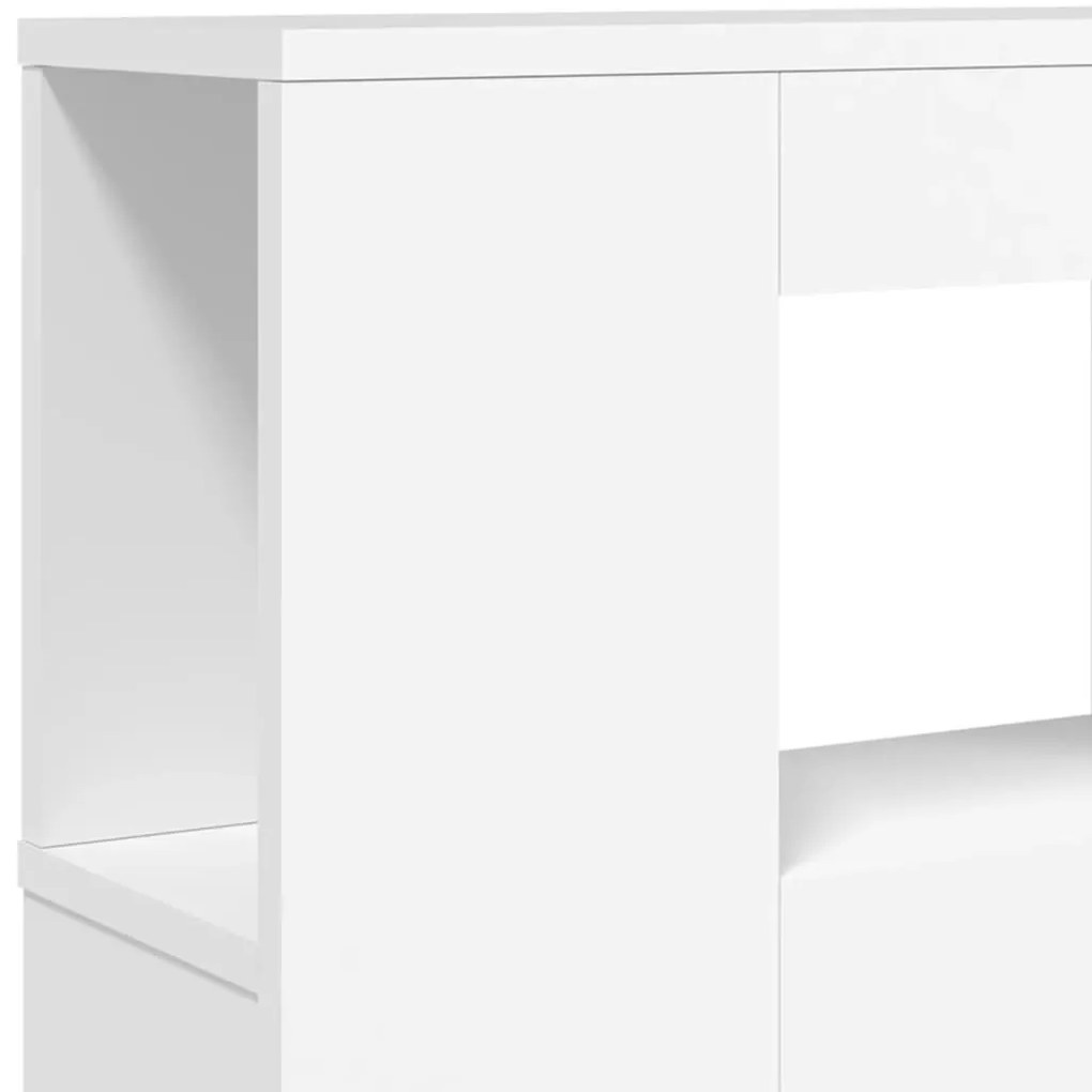 fehér szerelt fa LED-es fejtámla 120x18,5x103,5 cm