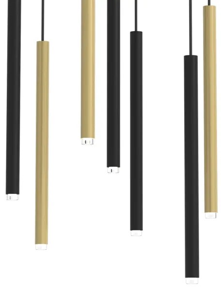 Csillár zsinóron MONZA 7xG9/8W/230V fekete/arany