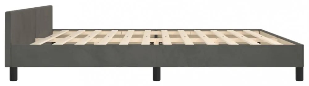 sötétszürke bársony ágykeret matrac nélkül 200 x 200 cm