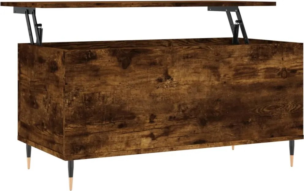 vidaXL füstös tölgy színű szerelt fa dohányzóasztal 90 x 44,5 x 45 cm