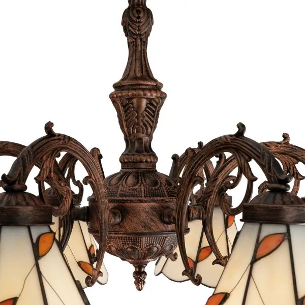 Brilagi - Tiffany vitrázs felületre szerelt csillár FOLIA 6xE27/60W/230V átmérő 60 cm