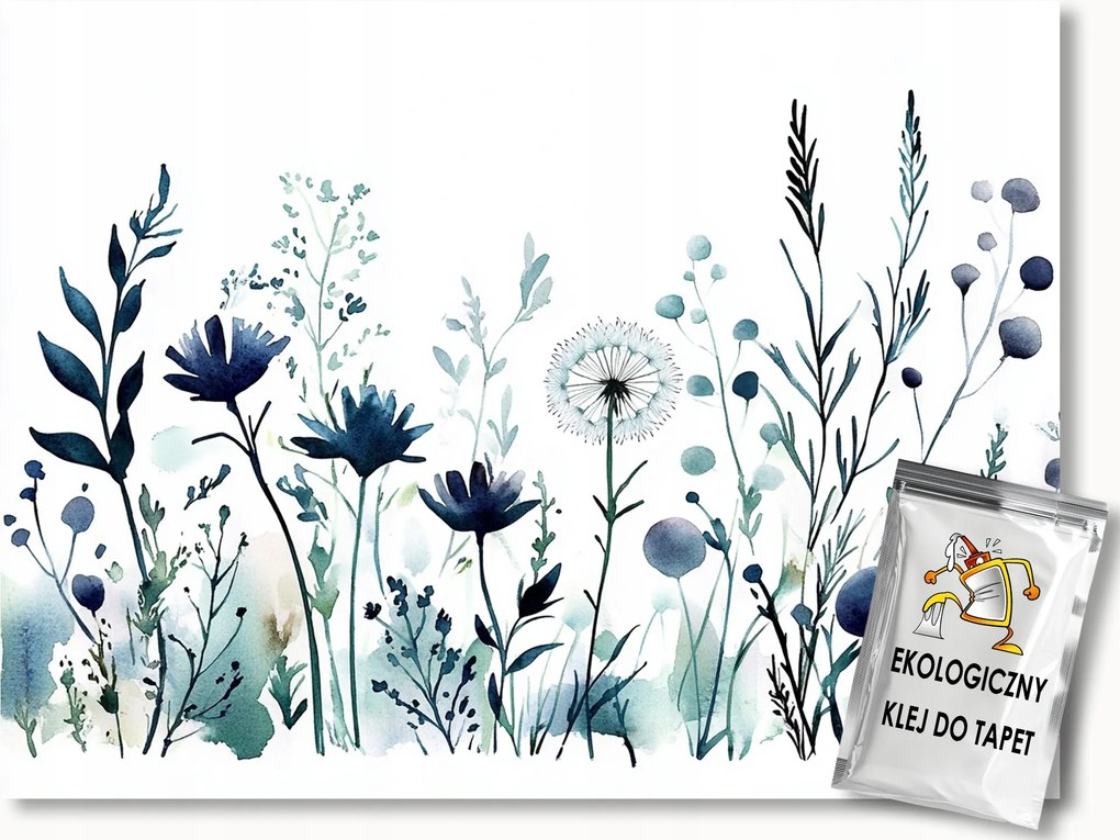 Fotótapéta Flizelina Grafika Akvarell Kert Rét Virágok 150x105 ragasztó