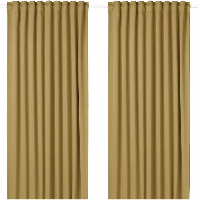 Ikea Majgull Árnyékoló függöny,1 pár, szalagos/bézs-sárga, 145x300 cm