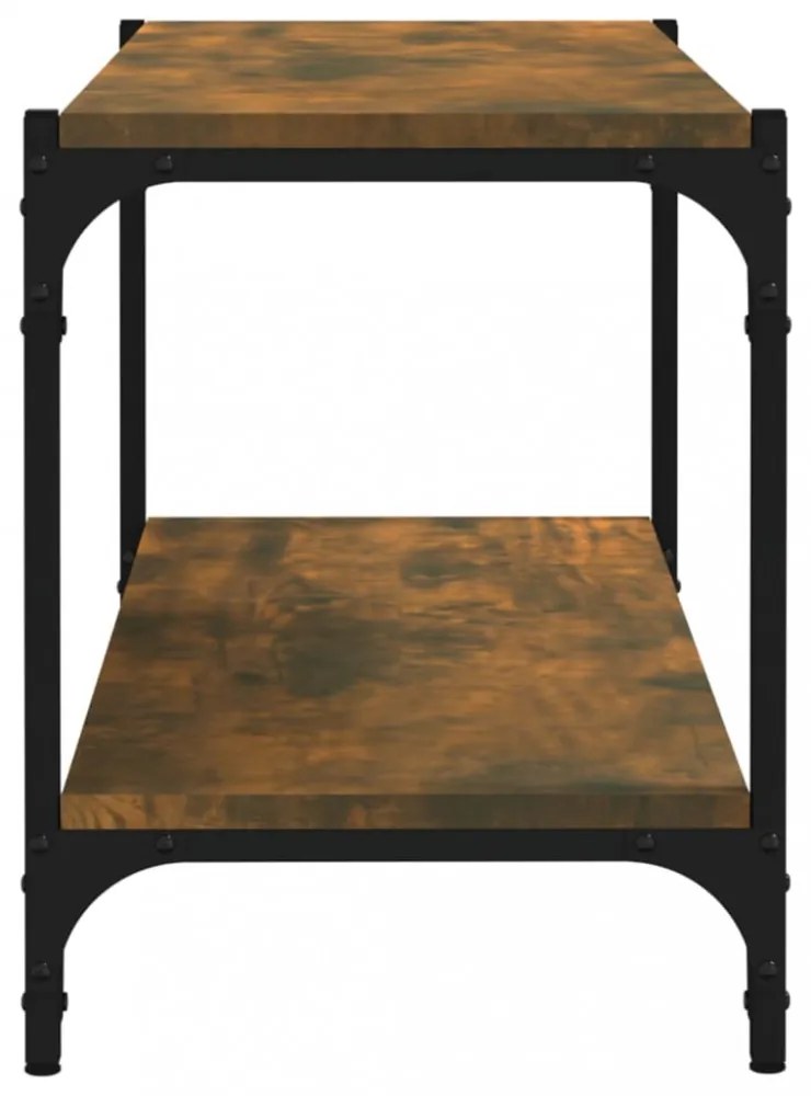 füstös tölgy színű szerelt fa és acél TV-szekrény 80x33x41 cm