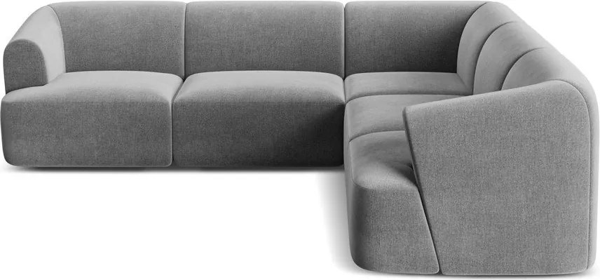 Világosszürke bársony sarokkanapé Campi – Cosmopolitan Design