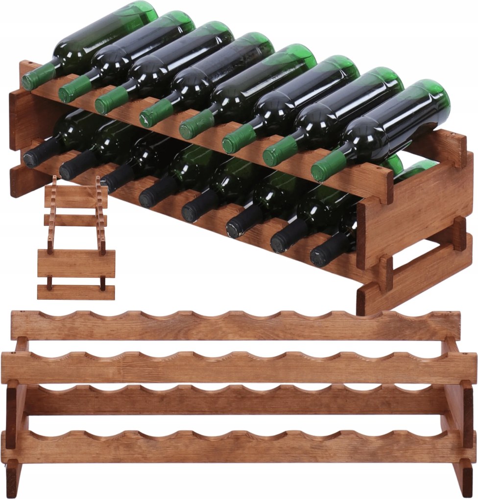 Bortartó állvány moduláris palacktartó állvány 2x8 fenyő szerszámok nélkül nyomógombos