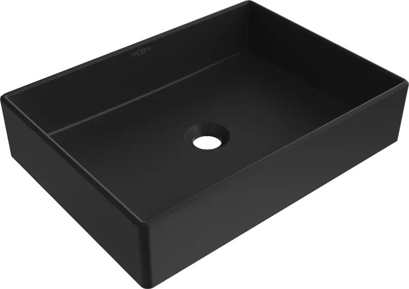 Mexen Goya pultra szerelhető mosdókagyló 51 x 37 cm, fekete matt - 22185085
