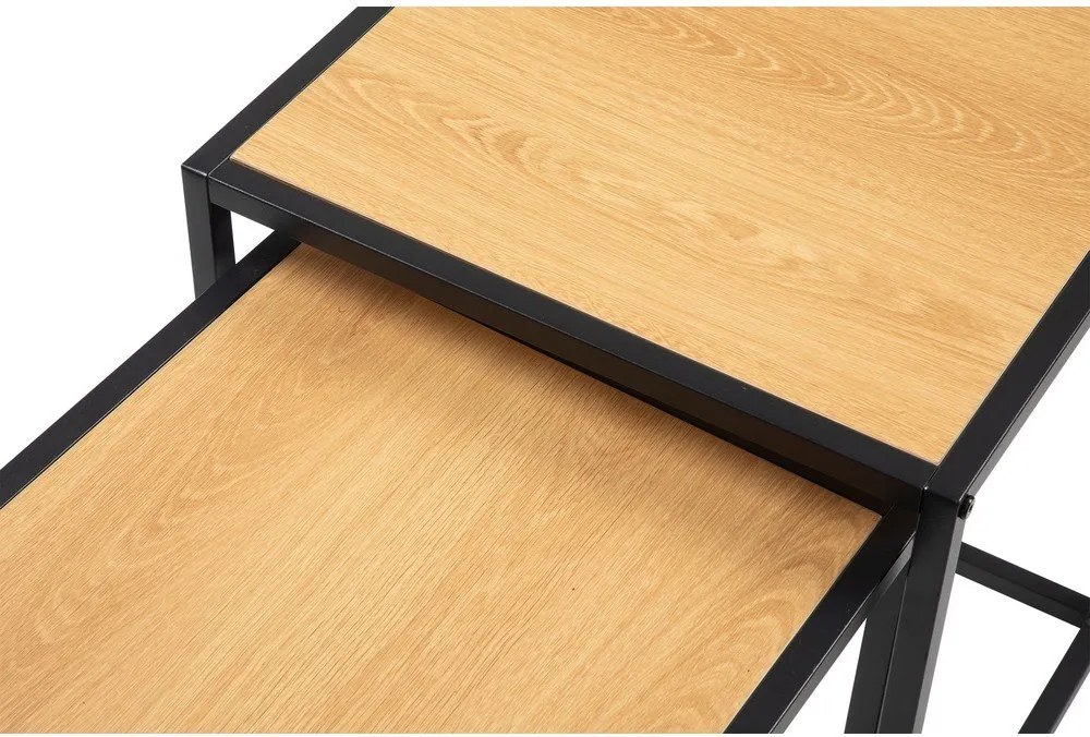 Tárolóasztal szett tölgyfa dekorral 2 db-os 38x38 cm Noah – Bonami Essentials