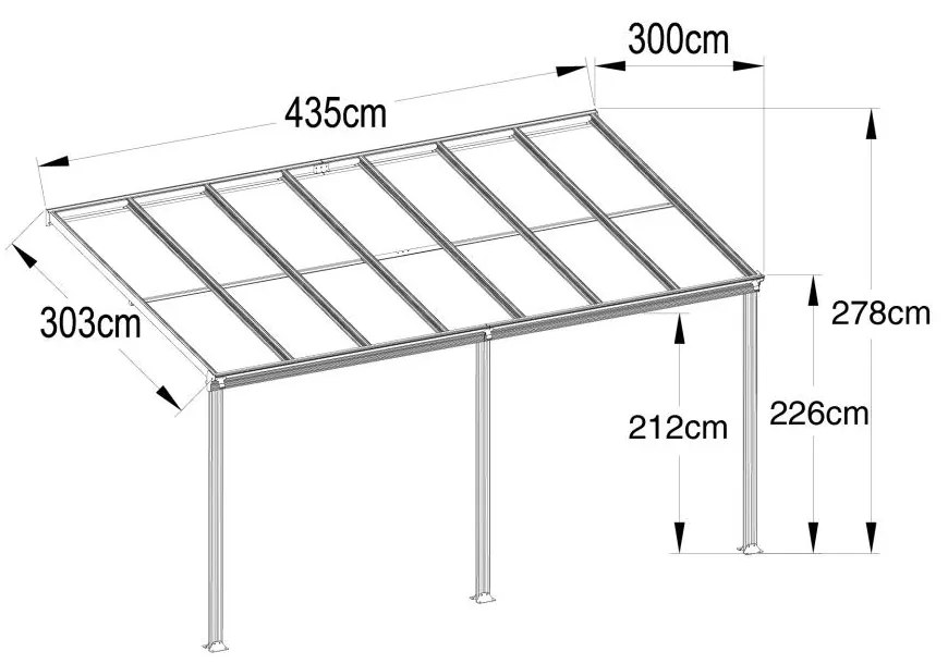 Avenberg Avesta BW7 ALU Pergola - 4 x 3 m