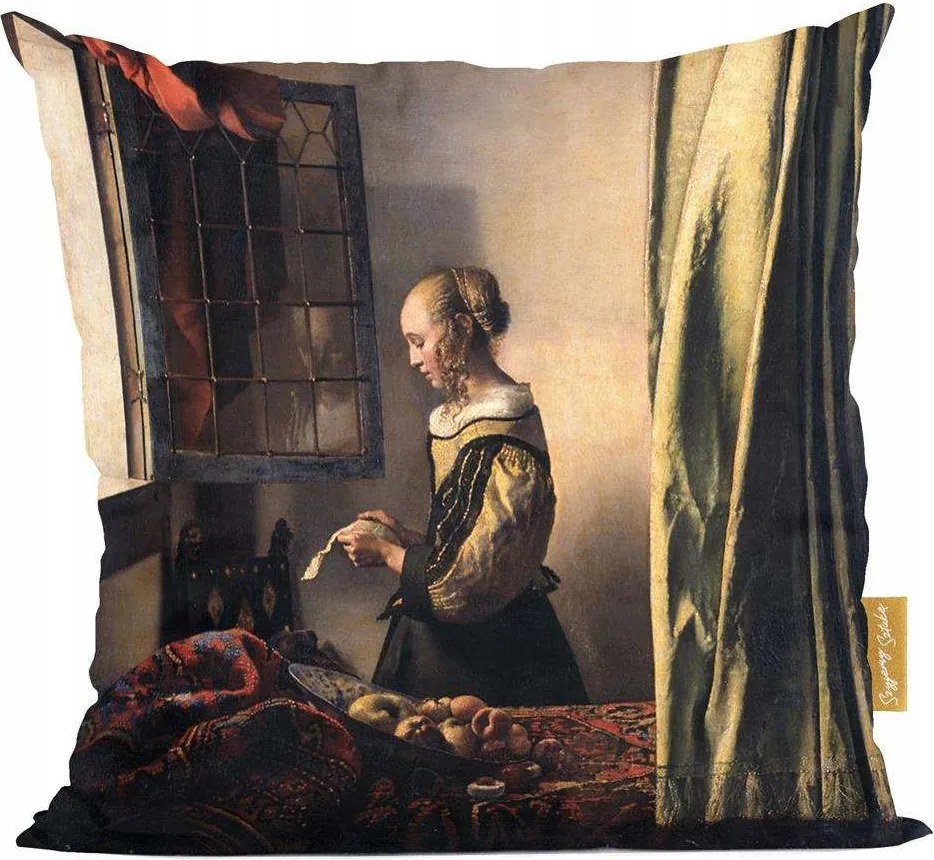 Párna Lány olvassa a levelet nyitott ablaknál Jan Vermeer