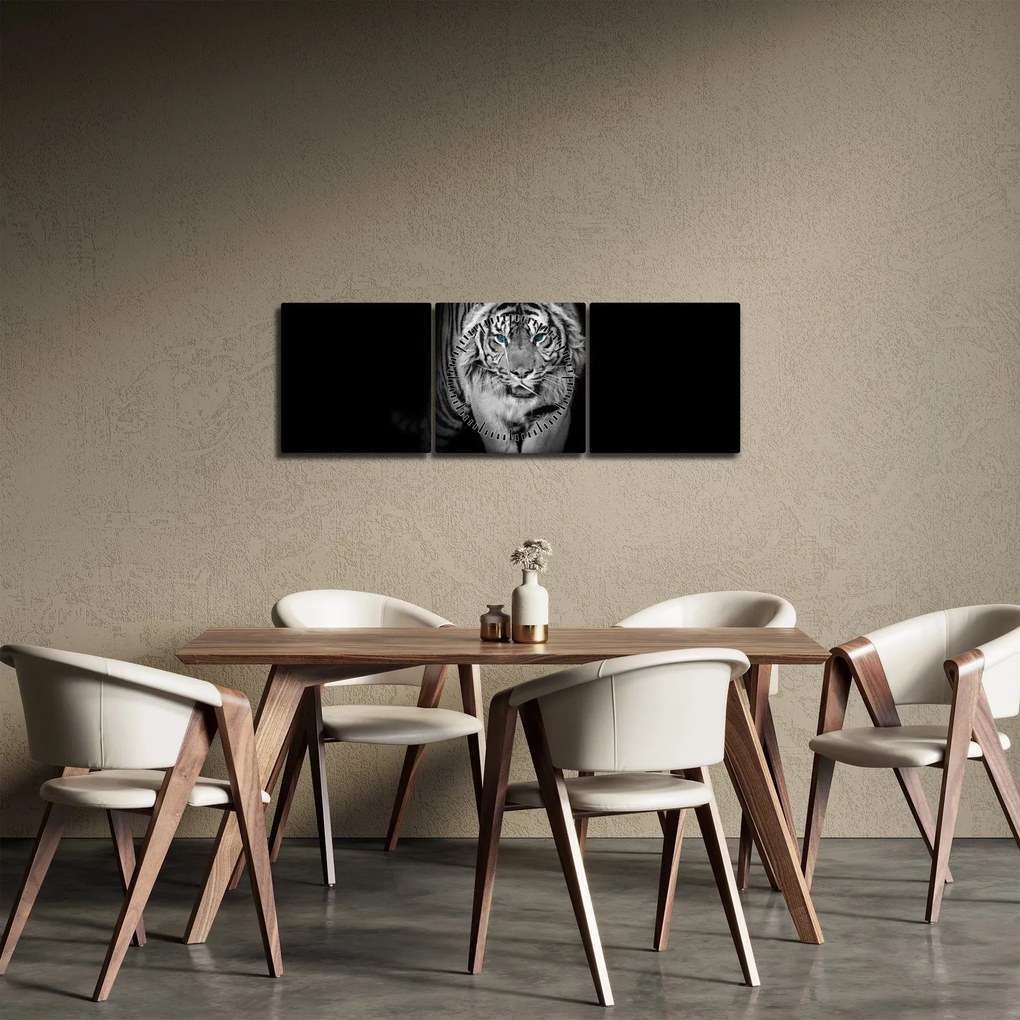 Kép - Tigris kék szemekkel (órával) (90x30 cm)