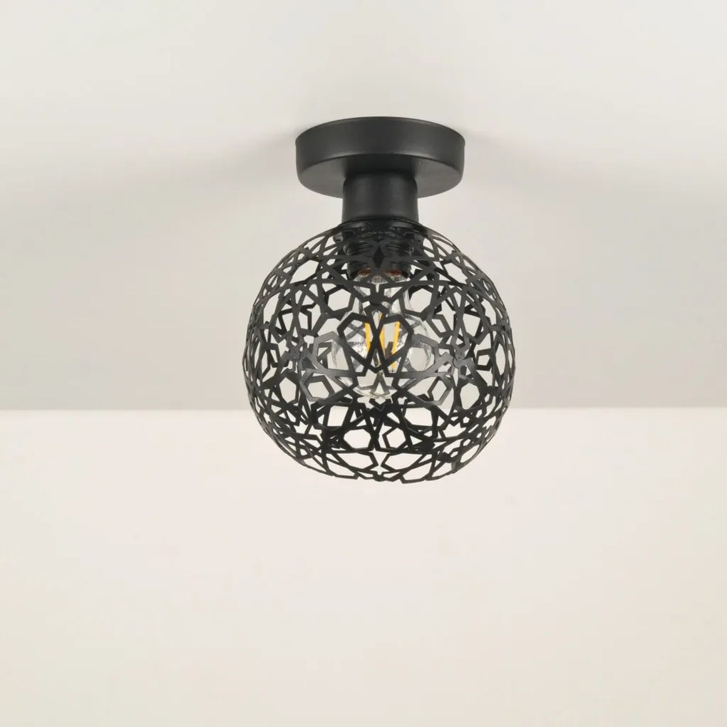 Selcuklu MR-788-S-P fekete fém függőlámpa, Ø17 cm