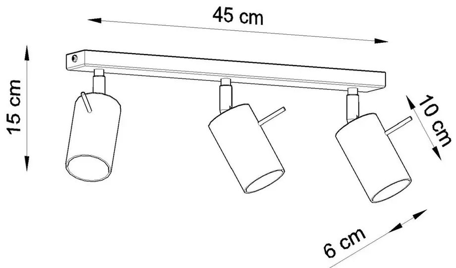 Etna ezüstszínű mennyezeti lámpa, hosszúság 45 cm - Sollux