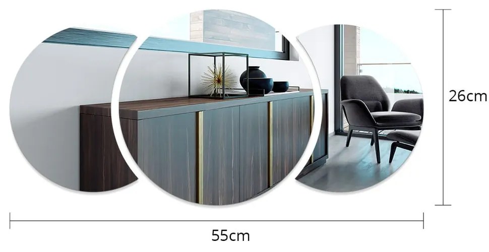 Falmatrica 26x26 cm Half-moon Mirror – Ambiance