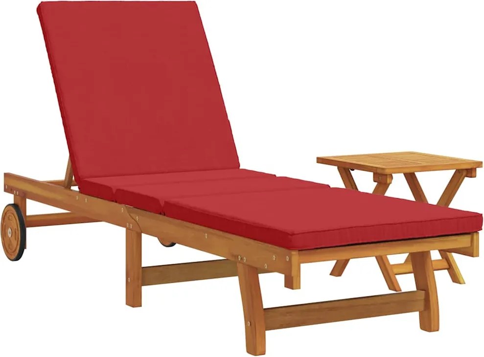 vidaXL Napozó 1-személy 2 pcs Barna Tömör Akácfa