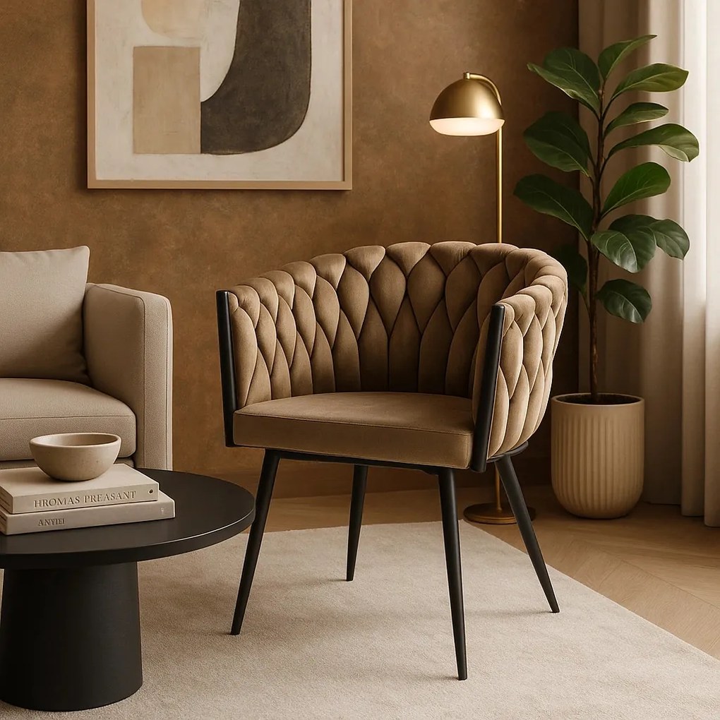 Bézs Bársony Étkezőszék ELENA