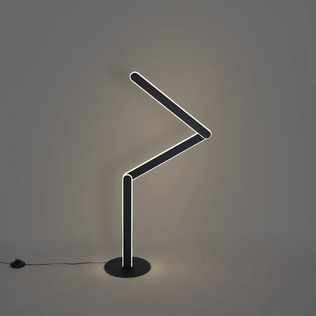 Design állólámpa fekete, LED-del, 3 fokozatban dimmelhető - Gate