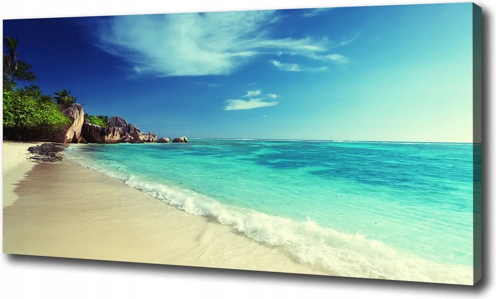 Vászonkép Seychelle-szigetek tengerpart 100x70 cm