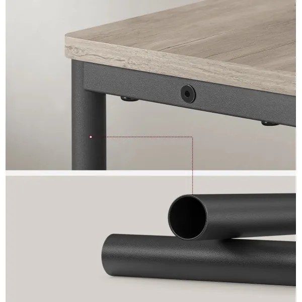 Oldalsó asztal beépített konnektorral és USB-portokkal ROD barna/fekete