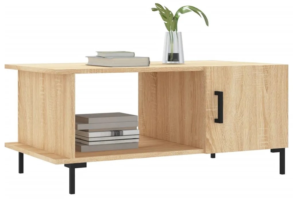 Sonoma tölgy színű szerelt fa dohányzóasztal 90 x 50 x 40 cm