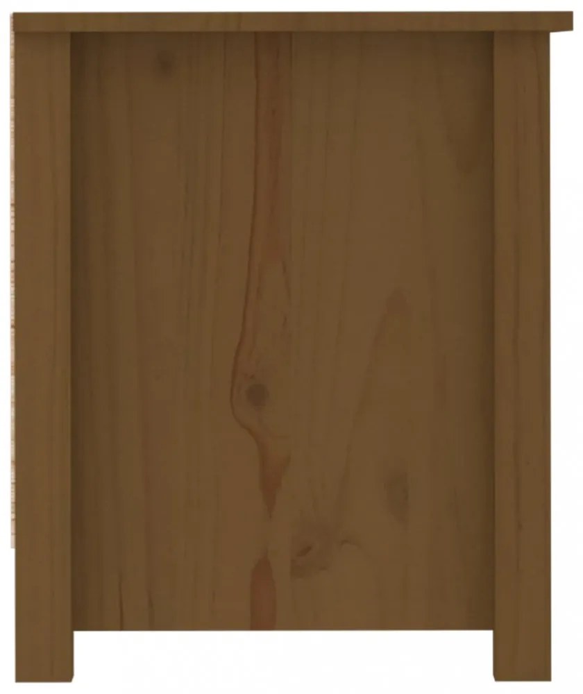 mézbarna tömör fenyőfa cipősszekrény 110 x 38 x 45,5 cm