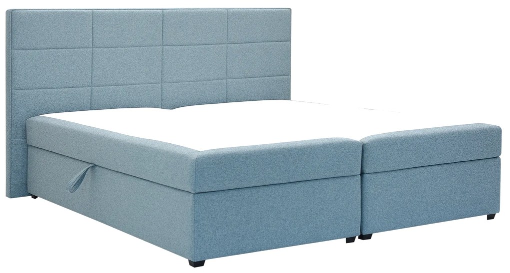 Franciaágy Boxspring 180 cm Revenant (kék) (ágyráccsal és matraccal) (tárolóhellyel). 1098562