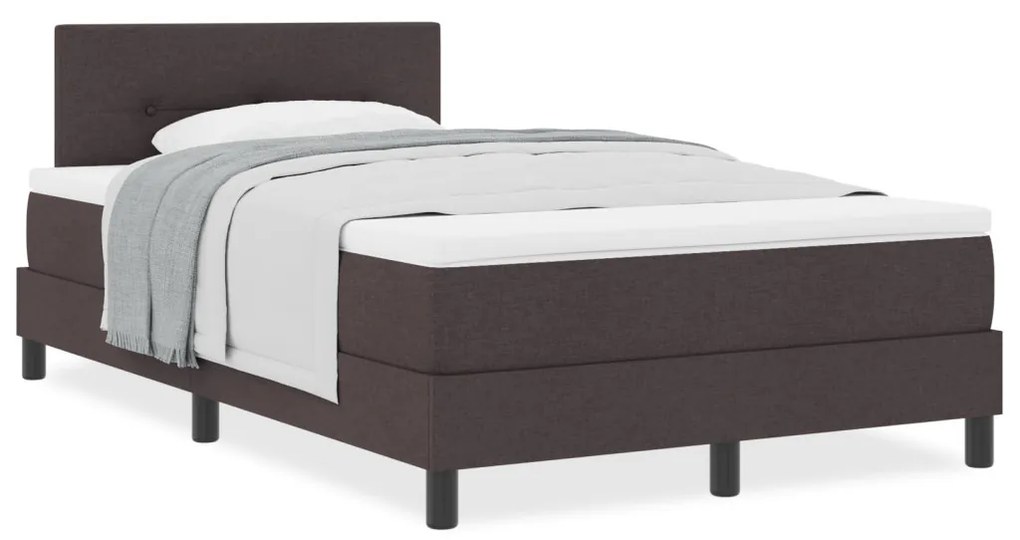 Boxspring Ágy Matraccal Sötétbarna 120x190 cm Szövet