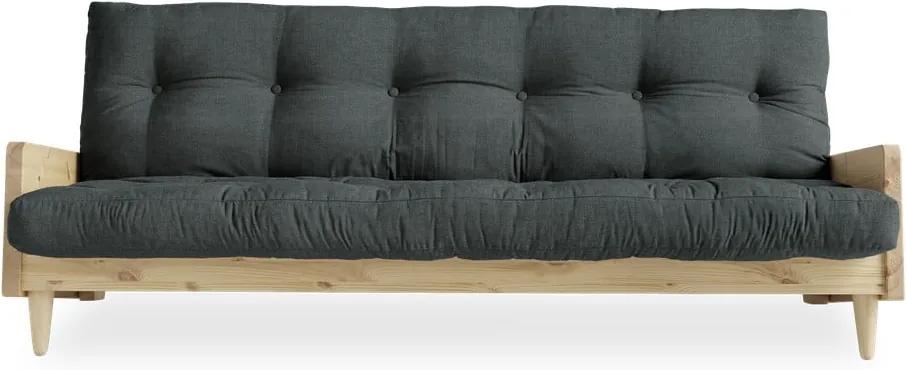Indie Natural/Slate Grey sötétszürke kinyitható kanapé - Karup Design