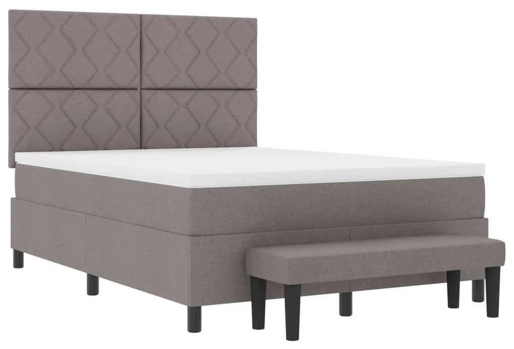 Boxspring Ágy Matraccal és Pad Taupe 140x200 cm Szövet
