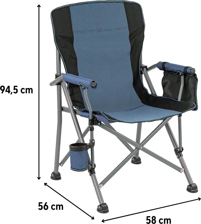 Leziter Comfort karfás horgász szék pohártartóval kék